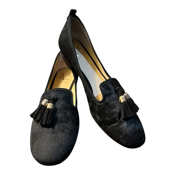 VC Signature Nancy Stylish Black Calf Hair Leather Loafers Size 8.5/38.5 - Picture 4 of 12